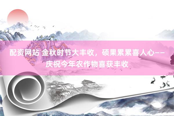 配资网站 金秋时节大丰收，硕果累累喜人心——庆祝今年农作物喜获丰收