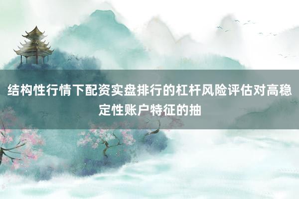 结构性行情下配资实盘排行的杠杆风险评估对高稳定性账户特征的抽